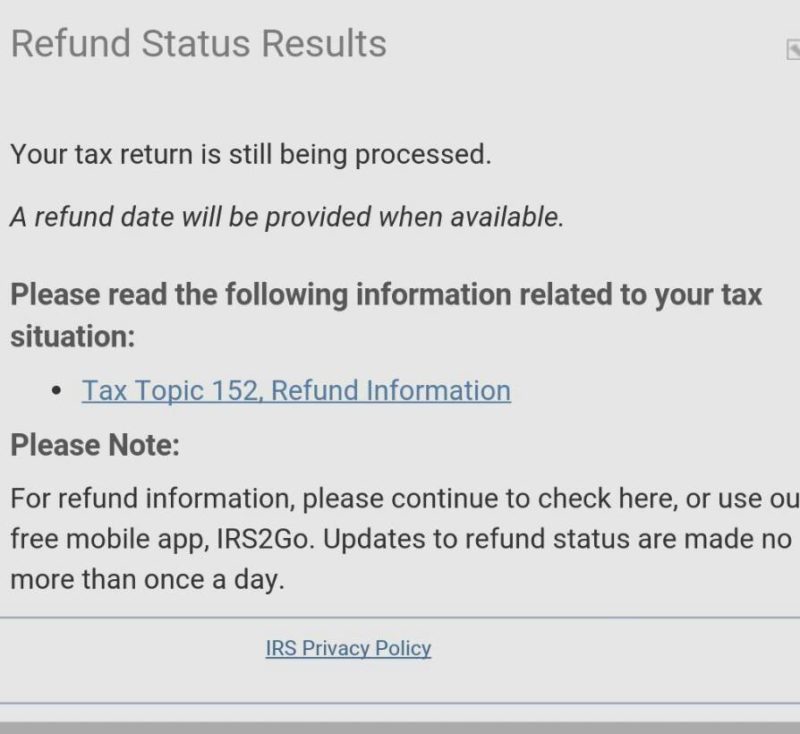 status of federal refund