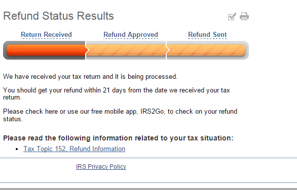 status of federal refund