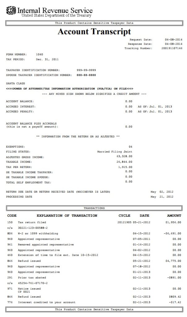 2018 Tax Transcript Cycle Code Chart RefundTalk