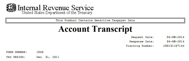 IRS Tax Transcript Overview