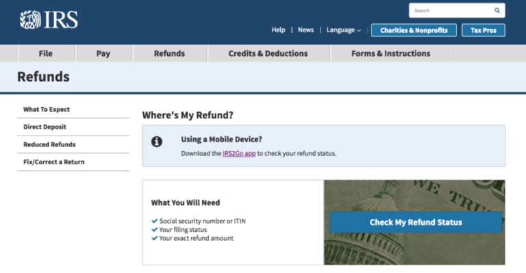 How Do I Check The Status Of My Federal Tax Refund Where s My Refund 