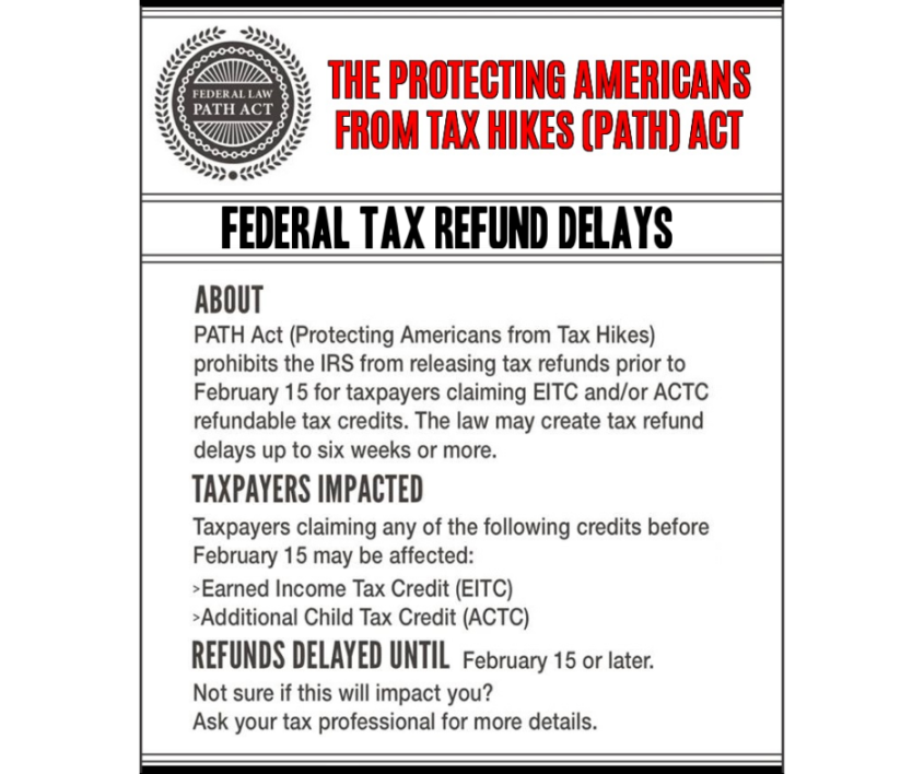 IRS PATH ACT ⋆ Where's my Refund? Tax News & Information