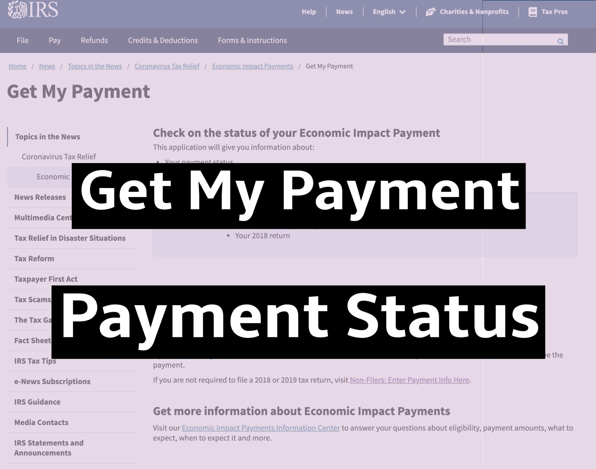 Get My Payment Status ⋆ Where's My Refund? - Tax News & Information