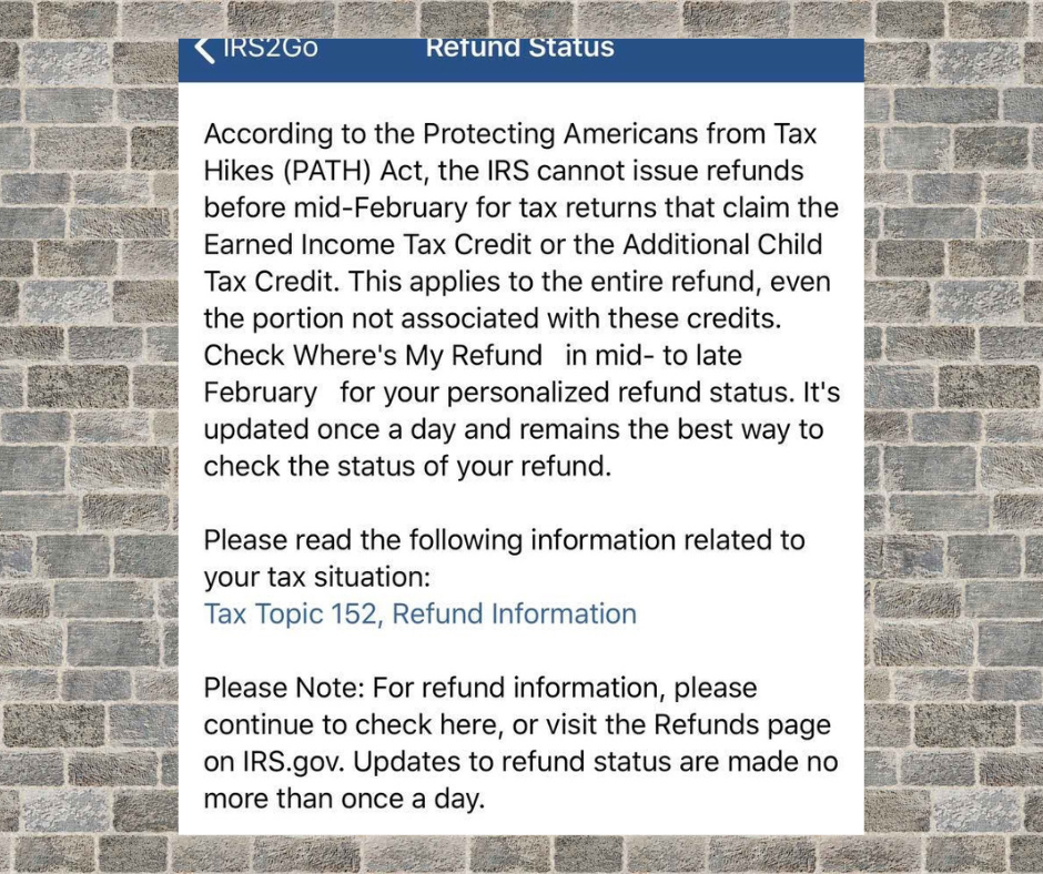 IRS PATH ACT Refund Status