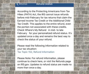 IRS PATH ACT Refund Status